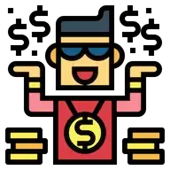 La Ricchezza in America Disegno di una persona ricca in America