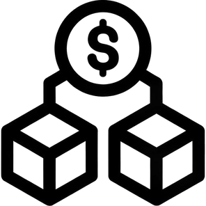 Icona: Token digitale e blocco dati, simbolo delle applicazioni NFT nel mercato USA.