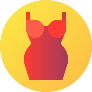 Abito femminile elegante, rappresentazione della moda curvy