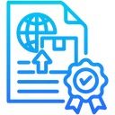 Icona di certificazione globale per l'esportazione e conformità