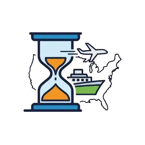 Icona che simboleggia la gestione del tempo e la conformità per l'esportazione