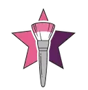 Icona: pennello da trucco e una stella, che rappresenta un evento professionale di make-up