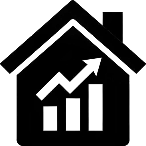 Icona: casa con grafico ascendente, simboleggiante crescita immobiliare
