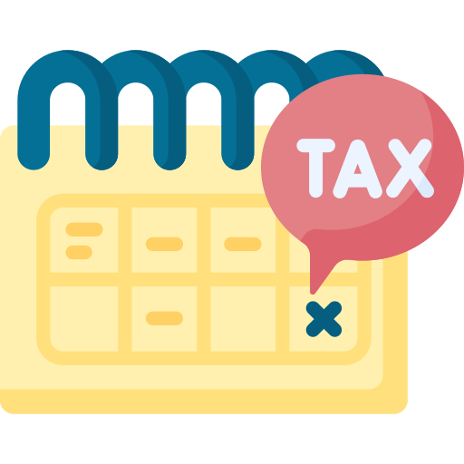 Simbolo grafico per le scadenze di pagamento delle tasse o la dichiarazione dei redditi