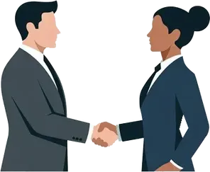 Icona: stretta di mano tra due imprenditori, simbolo di accordo e collaborazione