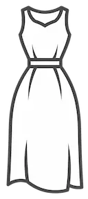  Icona: semplice e stilizzata di un vestito, a rappresentare la moda e lo stile