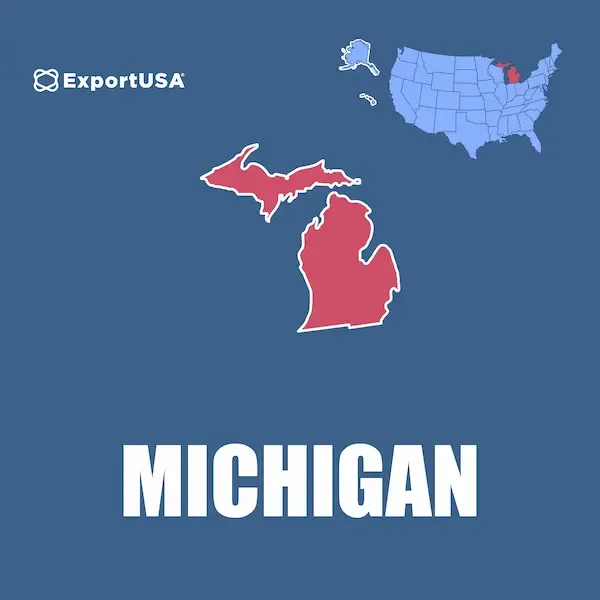 Produrre in Michigan Mappa del Michigan Stato Usa dove aprire un impianto produttivo