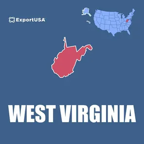 Mappa del West Virginia, Stati Uniti