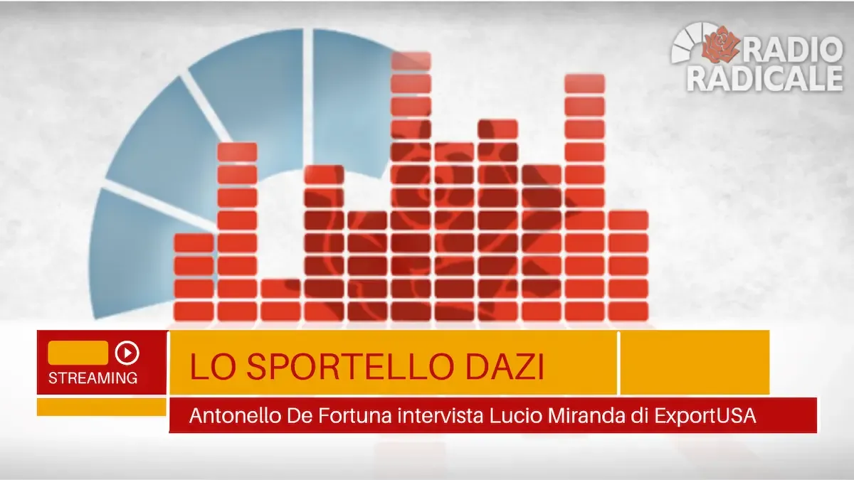 Il microfono per il podcast su Radio Radicale dedicato allo Sportello Dazi