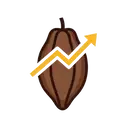 icona: fava di cacao con freccia di crescita.