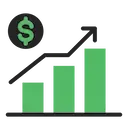 Icona: grafico a barre che simboleggia la crescita economica e i profitti
