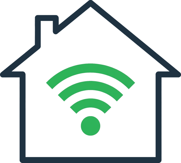 icona: casa con simbolo Wi-Fi per la domotica