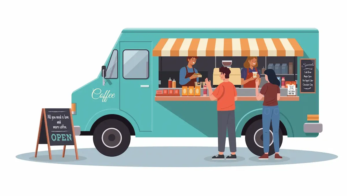 Food truck chic turchese a New York che serve caffè e panini: il successo del business street food italiano