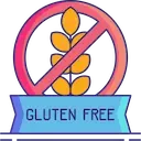 Icona: simbolo di spiga barrata con la scritta 'Gluten Free', che indica l'assenza di glutine