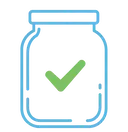 Icona: barattolo di cibo con segno di spunta, che simboleggia l'approvazione FDA