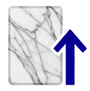 Icona: marmo con freccia, che rappresenta l'esportazione e la crescita del mercato del marmo