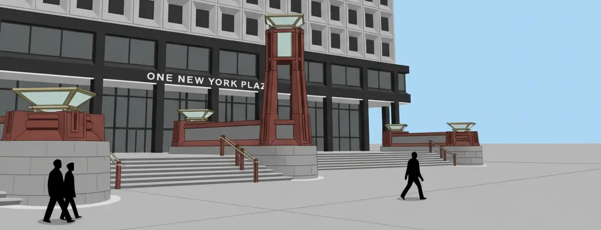 Illustrazione dell'ingresso di ONE NEW YORK PLAZA