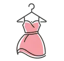 Icona: rappresenta un vestito da donna e uno showroom di moda