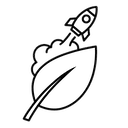 Icona: foglia e un razzo, che simboleggia l'innovazione e la crescita delle startup alimentari.