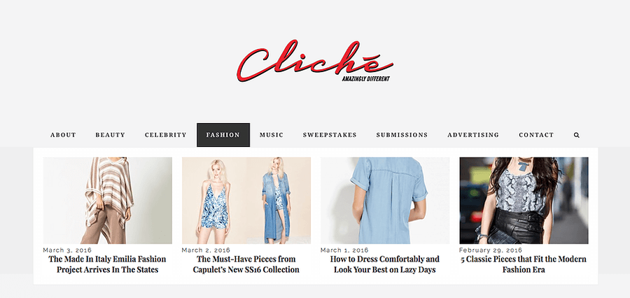 Cliche' Magazine Pubblicazione progetto Emilia Fashion su Cliche' Magazine