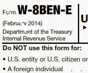 Istruzioni compilazione Form W8 BEN E