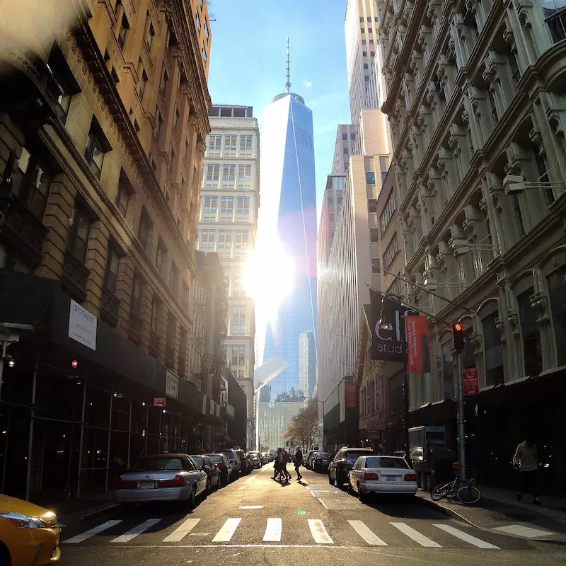 Strade di new york con negozi italiani