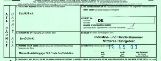 esempio di Carnet ATA