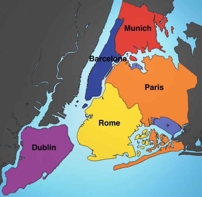 Confronto New York altre citta' europee